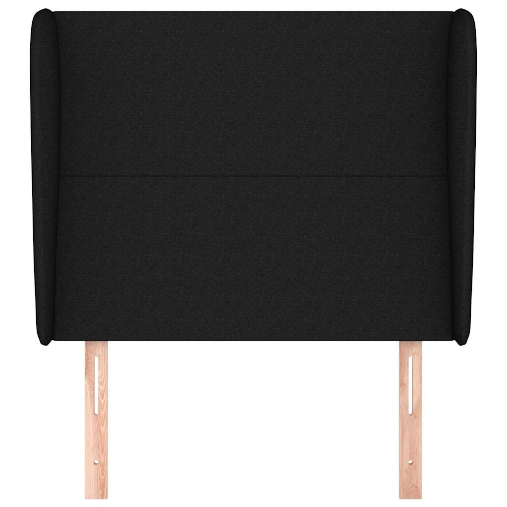 Fekete szövet fejtámla szárnyakkal 83 x 23 x 118/128 cm 3