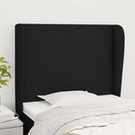 Fekete szövet fejtámla szárnyakkal 83 x 23 x 118/128 cm