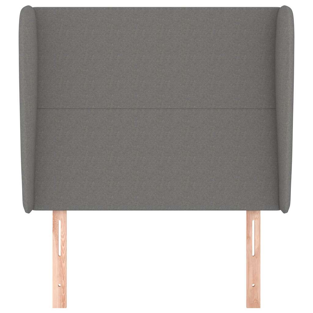 Sötétszürke szövet fejtámla szárnyakkal 103 x 23 x 118/128 cm 3