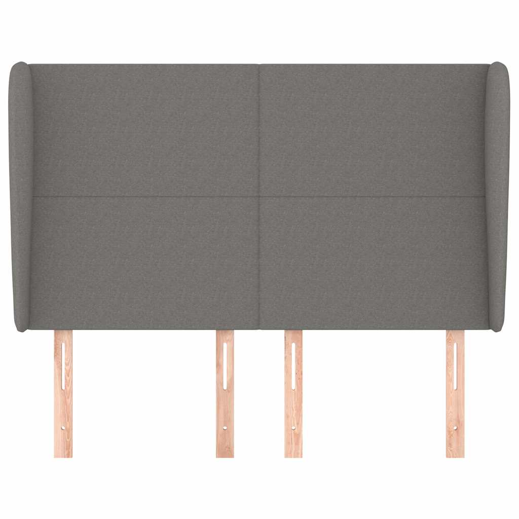Sötétszürke szövet fejtámla szárnyakkal 147 x 23 x 118/128 cm 3