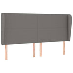 Sötétszürke szövet fejtámla szárnyakkal 203x23x118/128 cm 2