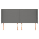 Sötétszürke szövet fejtámla szárnyakkal 203x23x118/128 cm 3