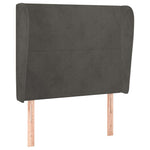 Sötétszürke bársony fejtámla szárnyakkal 93 x 23 x 118/128 cm 2