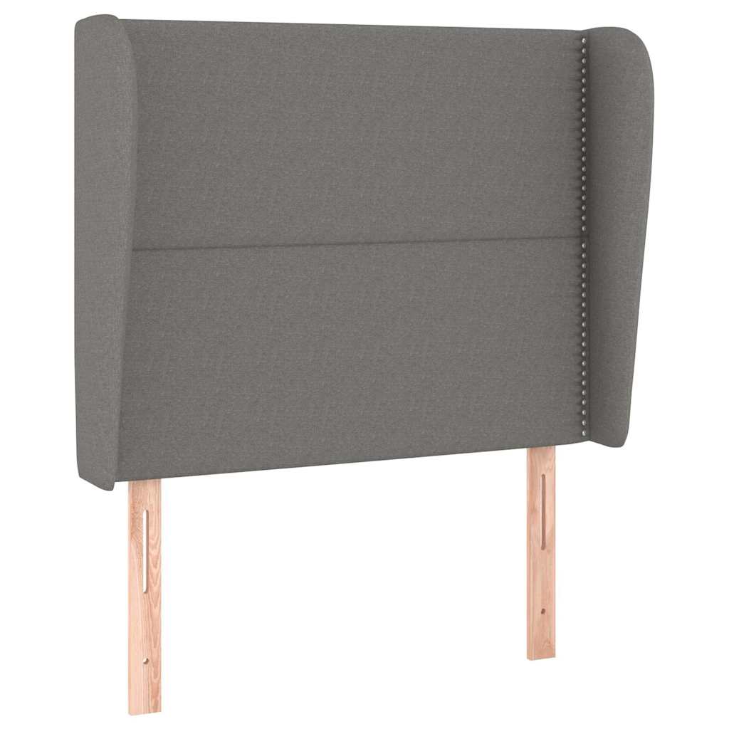 Sötétszürke szövet fejtámla szárnyakkal 103 x 23 x 118/128 cm 2