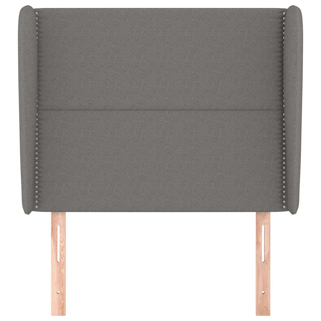 Sötétszürke szövet fejtámla szárnyakkal 103 x 23 x 118/128 cm 3