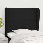 Fekete szövet fejtámla szárnyakkal 103 x 23 x 118/128 cm