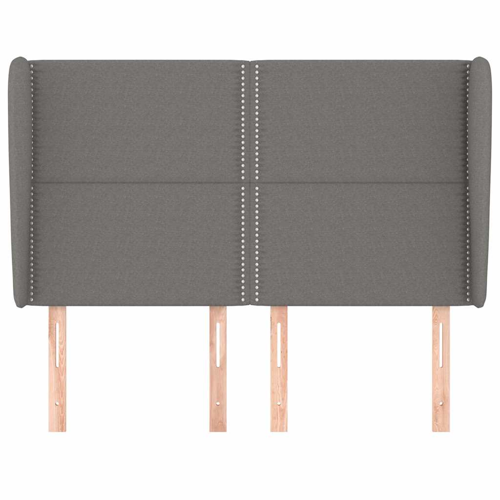 Sötétszürke szövet fejtámla szárnyakkal 147 x 23 x 118/128 cm 3