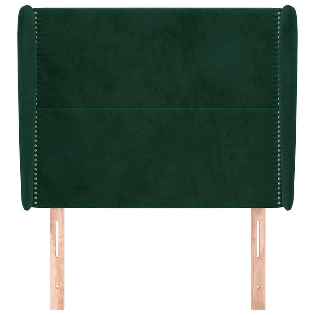 Sötétzöld bársony fejtámla szárnyakkal 103 x 23 x 118/128 cm 3
