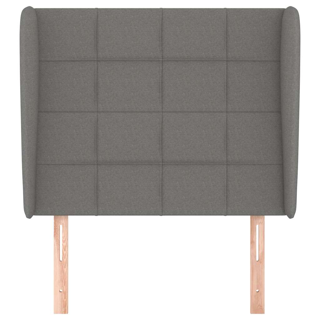 Sötétszürke szövet fejtámla szárnyakkal 83 x 23 x 118/128 cm 3