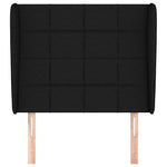Fekete szövet fejtámla szárnyakkal 93 x 23 x 118/128 cm 3