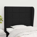 Fekete szövet fejtámla szárnyakkal 93 x 23 x 118/128 cm