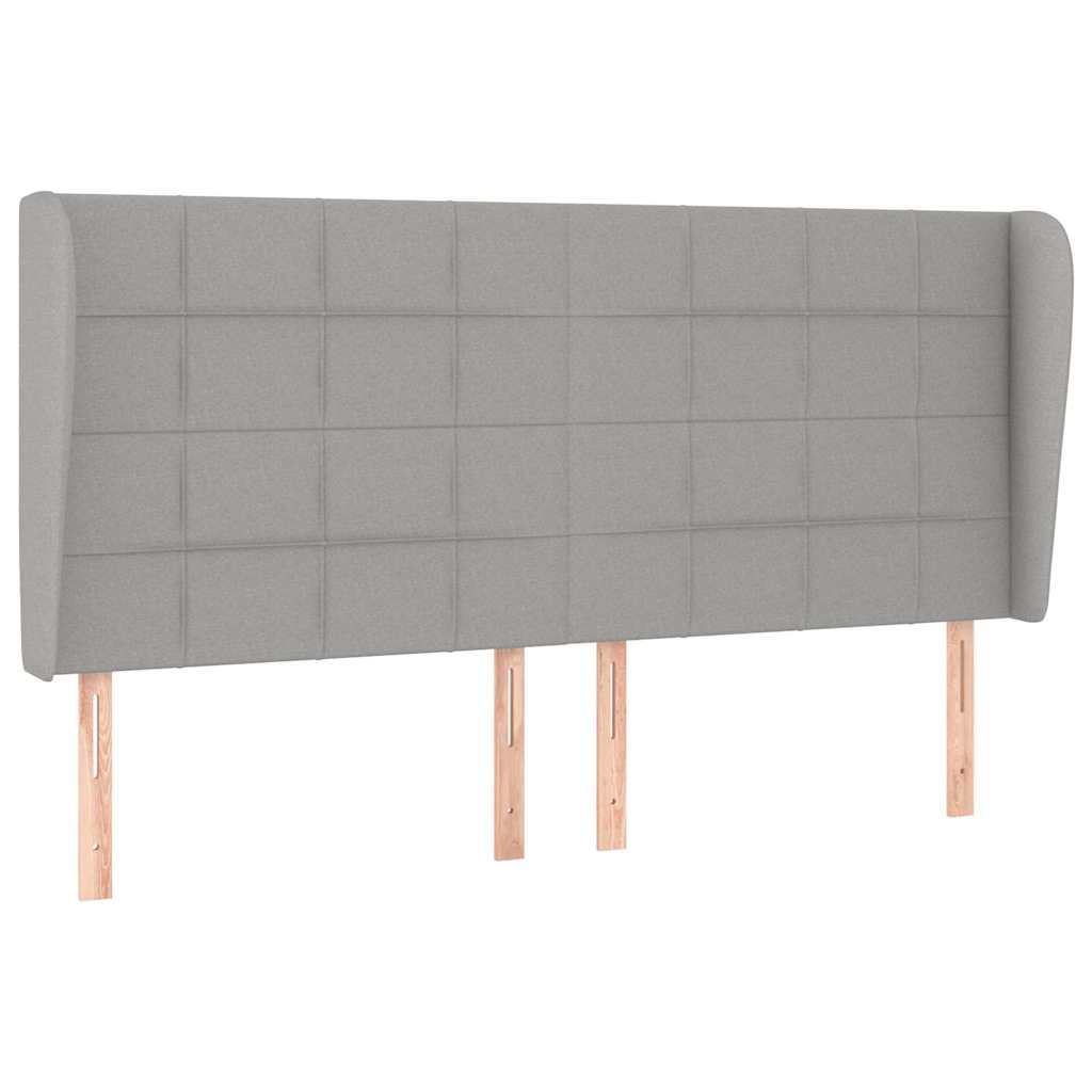 Világosszürke szövet fejtámla szárnyakkal 203x23x118/128 cm 2