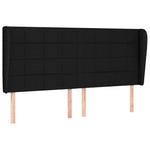 Fekete szövet fejtámla szárnyakkal 203x23x118/128 cm 2