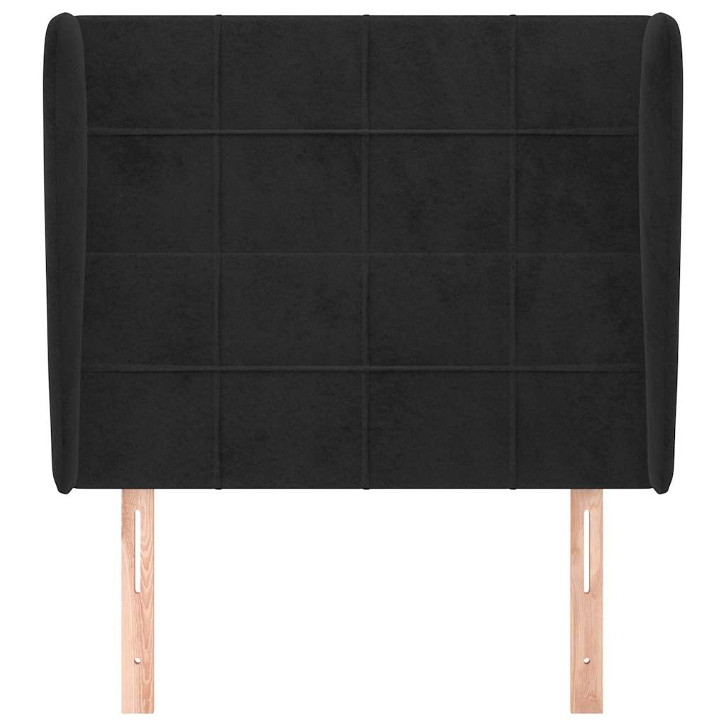 Fekete bársony fejtámla szárnyakkal 103 x 23 x 118/128 cm 3