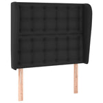Fekete műbőr fejtámla szárnyakkal 83 x 23 x 118/128 cm 2
