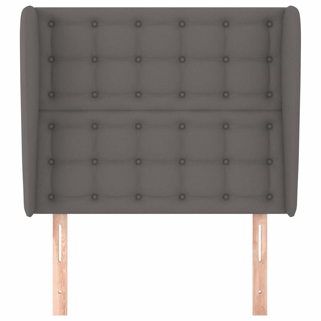 Szürke műbőr fejtámla szárnyakkal 103 x 23 x 118/128 cm 3