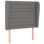 Sötétszürke szövet fejtámla szárnyakkal 83 x 23 x 118/128 cm 2