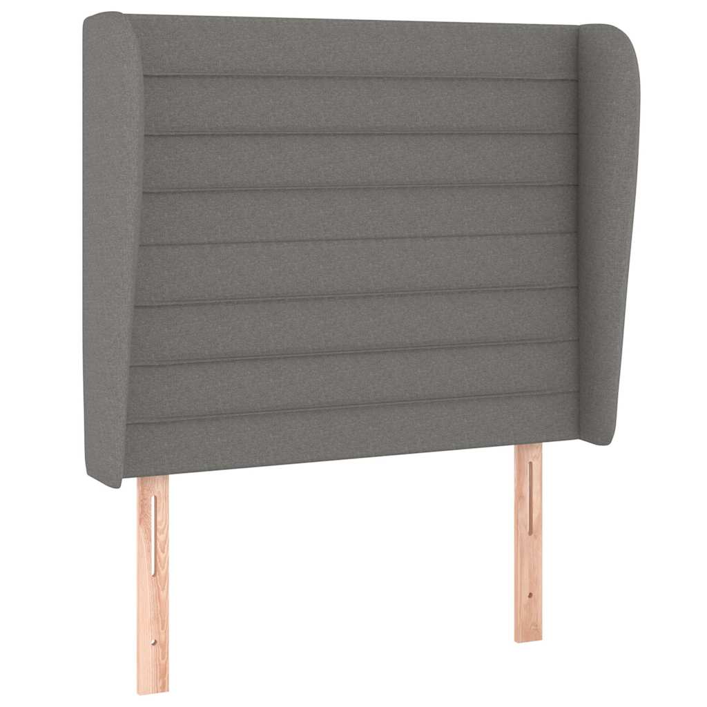 Sötétszürke szövet fejtámla szárnyakkal 83 x 23 x 118/128 cm 2