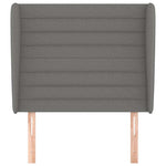 Sötétszürke szövet fejtámla szárnyakkal 83 x 23 x 118/128 cm 3