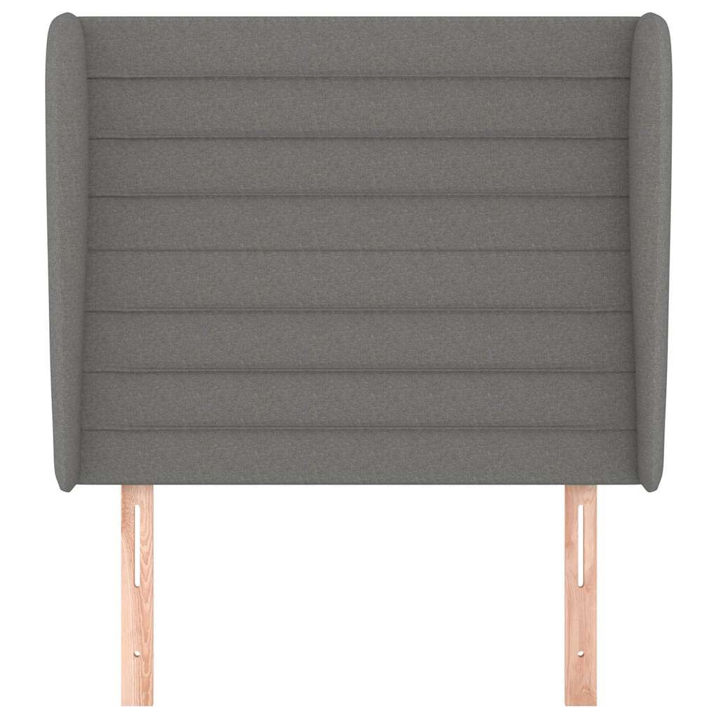 Sötétszürke szövet fejtámla szárnyakkal 83 x 23 x 118/128 cm 3