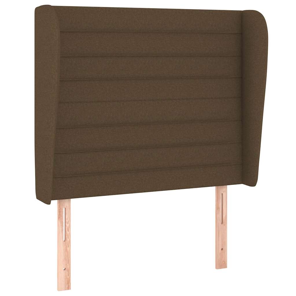 Sötétbarna szövet fejtámla szárnyakkal 103 x 23 x 118/128 cm 2