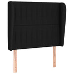 Fekete szövet fejtámla szárnyakkal 83 x 23 x 118/128 cm 2