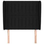Fekete szövet fejtámla szárnyakkal 83 x 23 x 118/128 cm 3