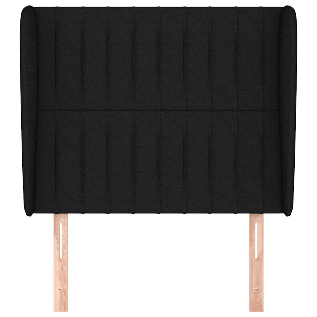 Fekete szövet fejtámla szárnyakkal 83 x 23 x 118/128 cm 3