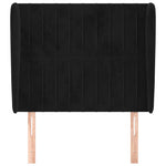 Fekete bársony fejtámla szárnyakkal 93 x 23 x 118/128 cm 3