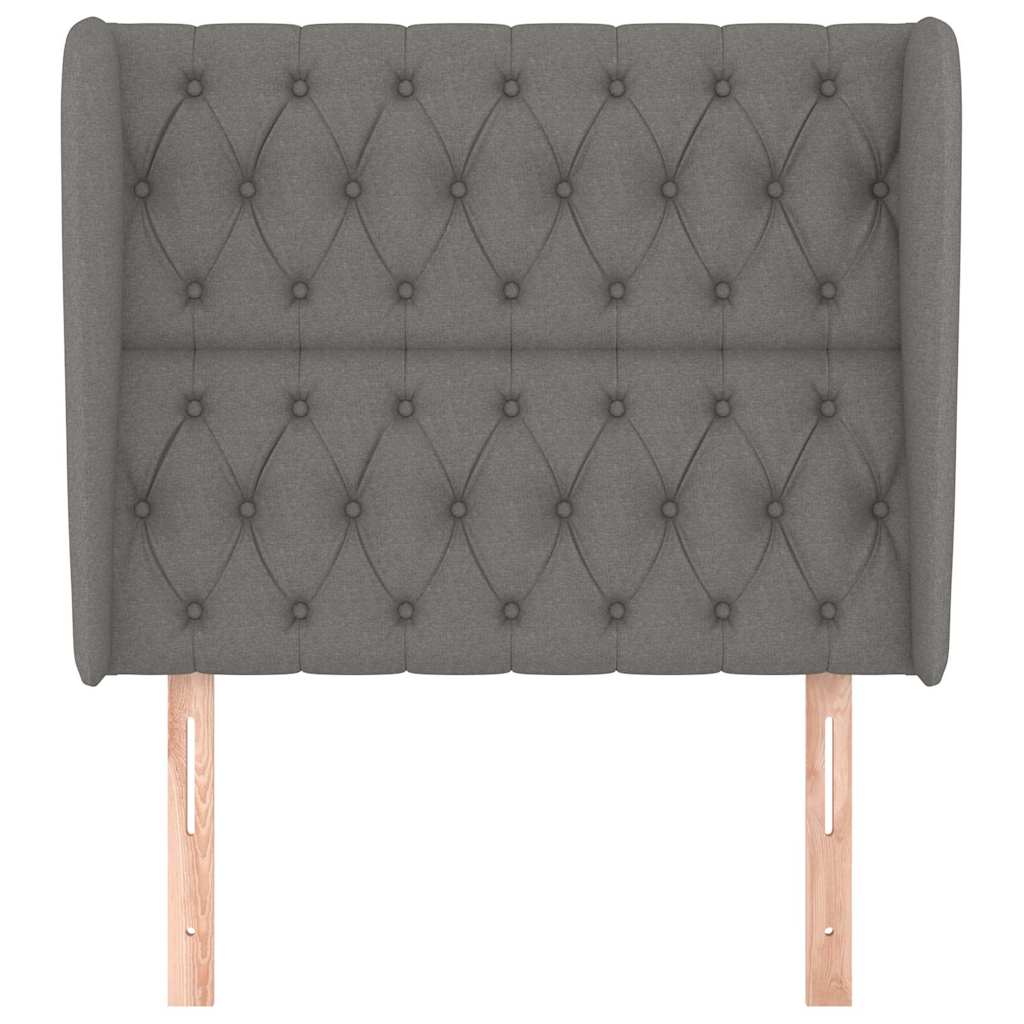 Sötétszürke szövet fejtámla szárnyakkal 103 x 23 x 118/128 cm 3