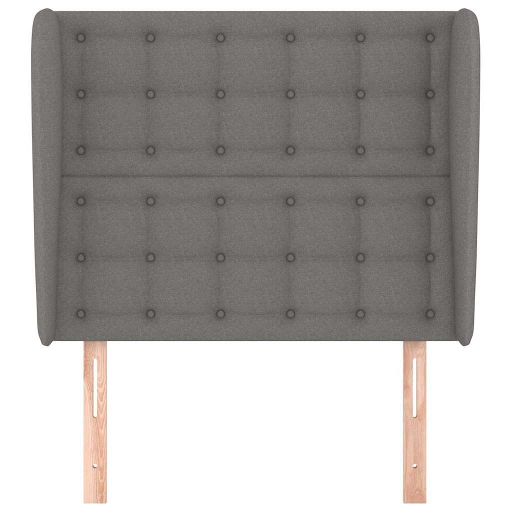 Sötétszürke szövet fejtámla szárnyakkal 93 x 23 x 118/128 cm 3