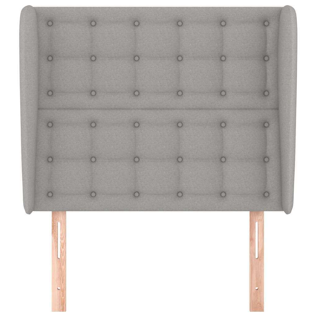 Világosszürke szövet fejtámla szárnyakkal 103 x 23 x 118/128 cm 3