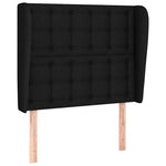 Fekete szövet fejtámla szárnyakkal 103 x 23 x 118/128 cm 2