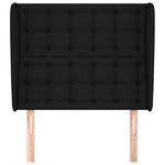 Fekete szövet fejtámla szárnyakkal 103 x 23 x 118/128 cm 3