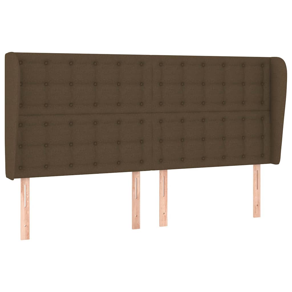 Sötétbarna szövet fejtámla szárnyakkal 163 x 23 x 118/128 cm 2