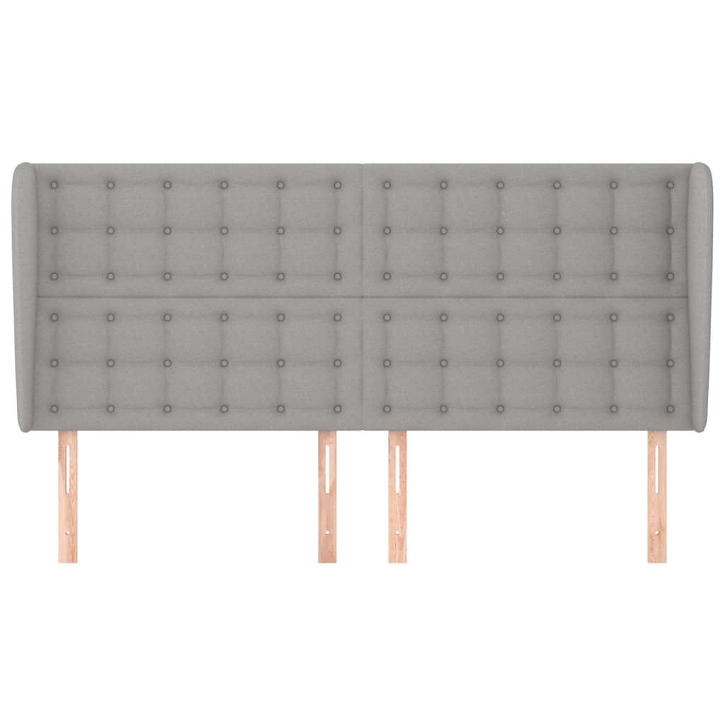 Világosszürke szövet fejtámla szárnyakkal 203x23x118/128 cm 3