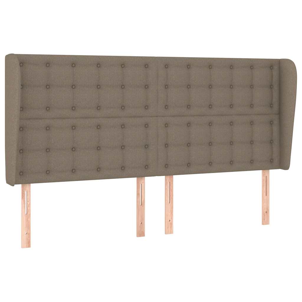 Tópszínű szövet fejtámla szárnyakkal 203x23x118/128 cm 2