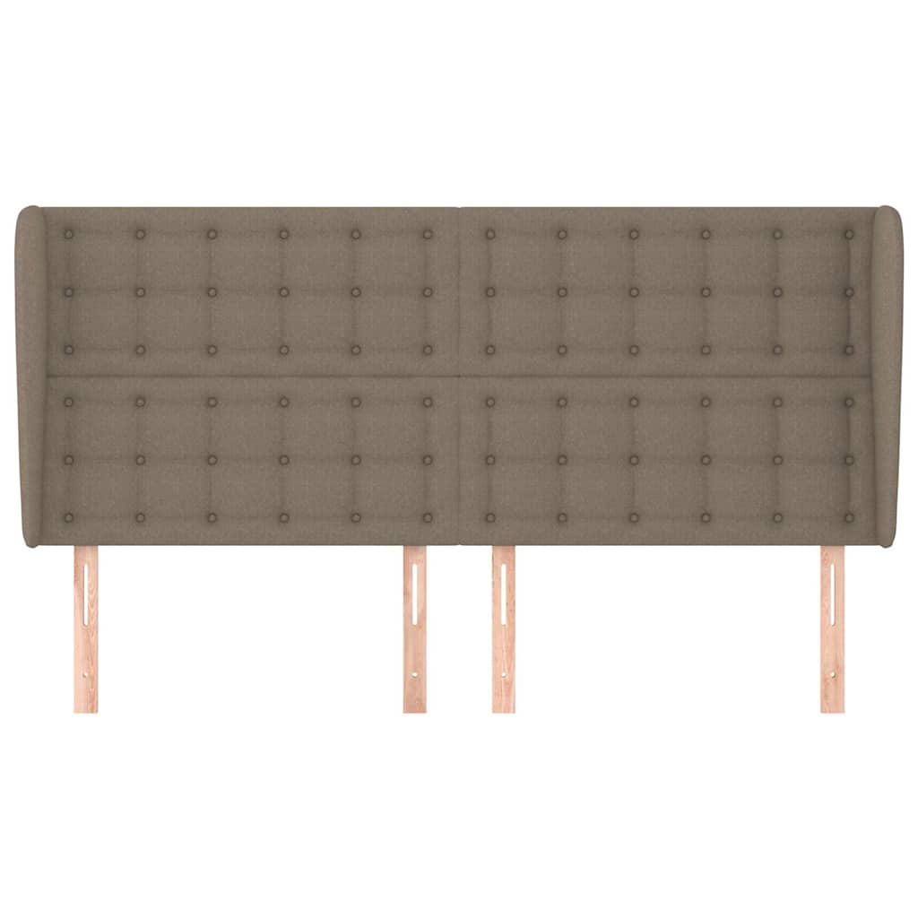 Tópszínű szövet fejtámla szárnyakkal 203x23x118/128 cm 3