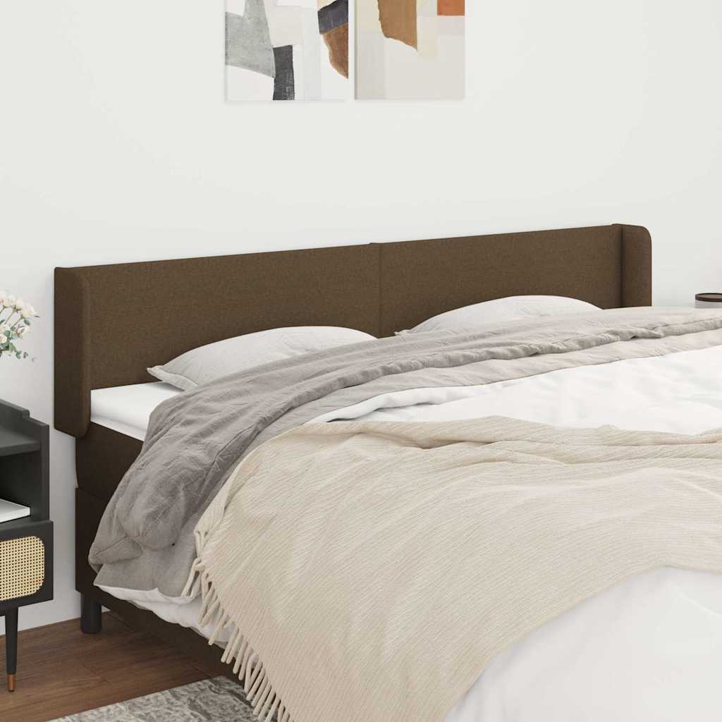 Sötétbarna szövet fejtámla szárnyakkal 203x16x78/88 cm