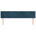Sötétkék bársony szárnyas fejtámla 203x16x78/88 cm 3