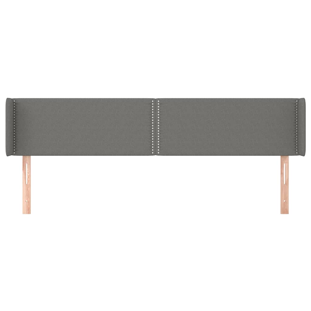 Sötétszürke szövet fejtámla szárnyakkal 183x16x78/88 cm 3