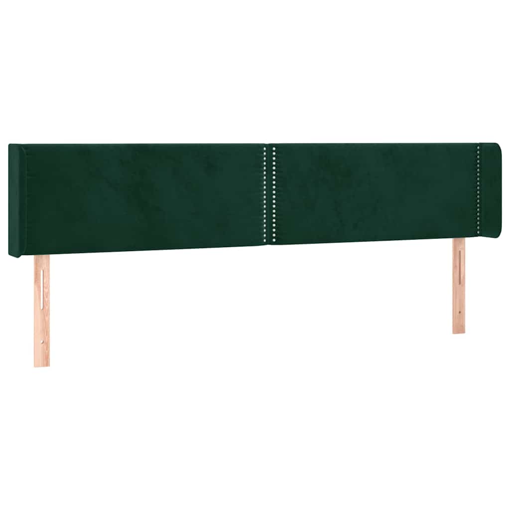 Sötétzöld bársony szárnyas fejtámla 203x16x78/88 cm 2