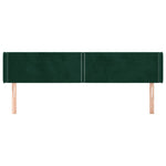Sötétzöld bársony szárnyas fejtámla 203x16x78/88 cm 3