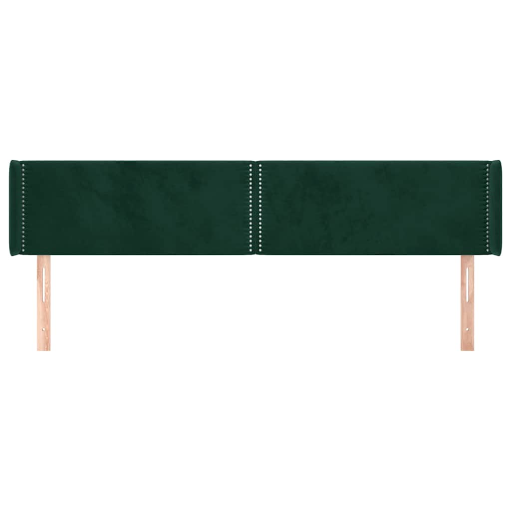 Sötétzöld bársony szárnyas fejtámla 203x16x78/88 cm 3