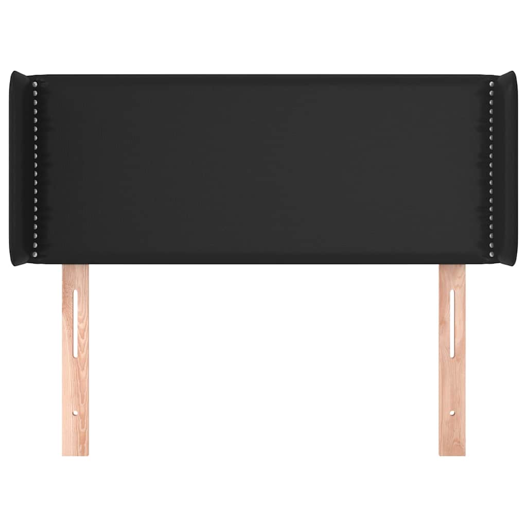 Fekete műbőr szárnyas fejtámla 93x16x78/88 cm 3