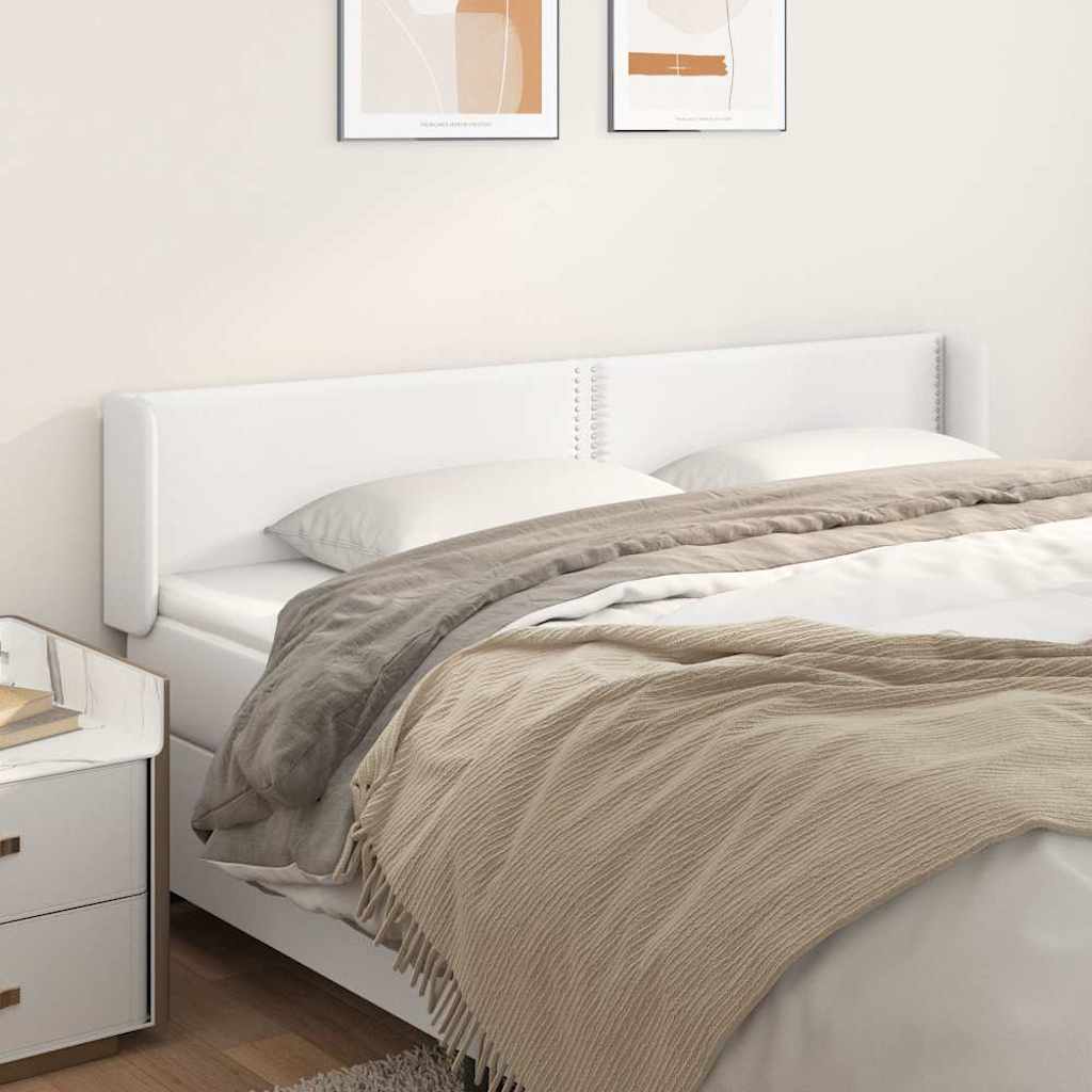Fehér műbőr szárnyas fejtámla 203x16x78/88 cm