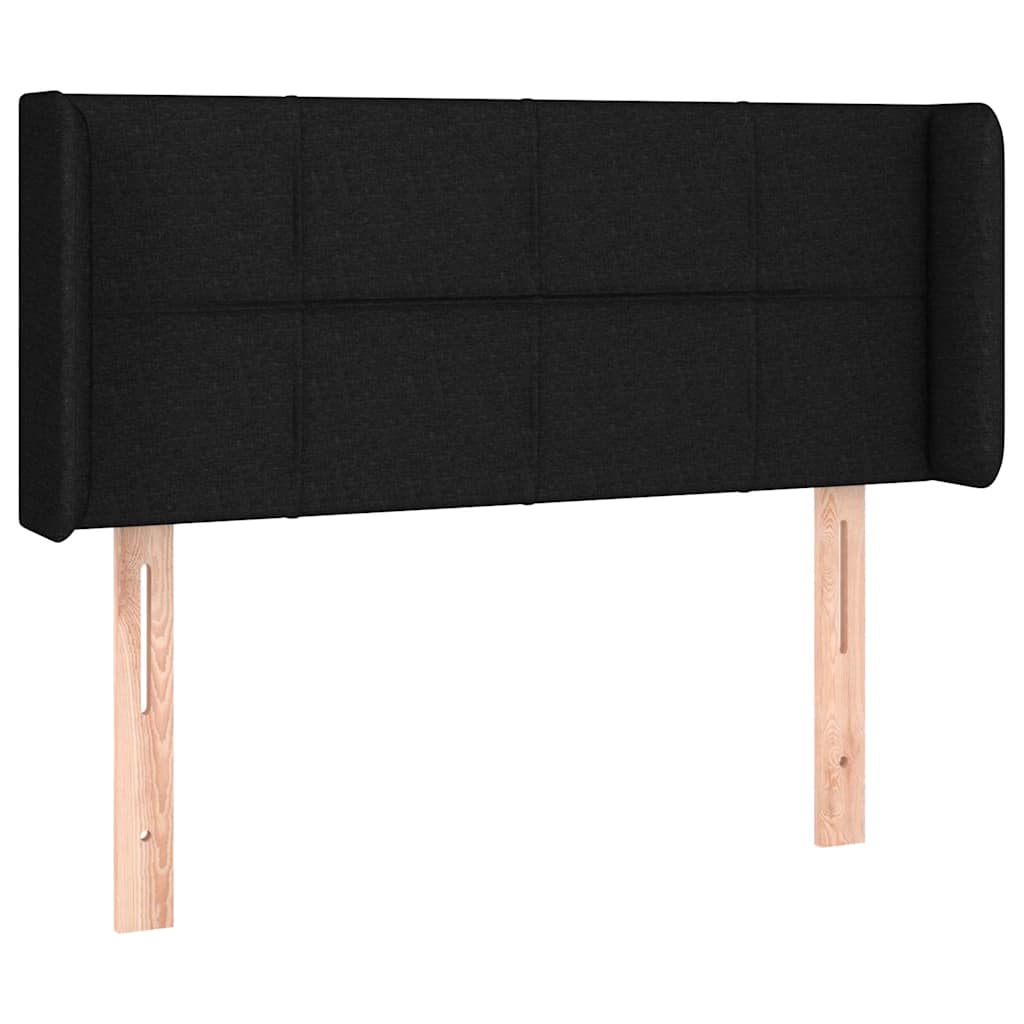 Fekete szövet fejtámla szárnyakkal 83x16x78/88 cm 2
