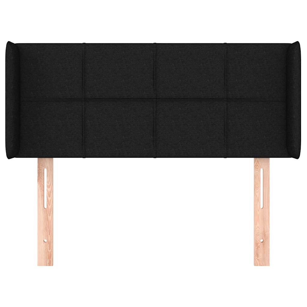 Fekete szövet fejtámla szárnyakkal 83x16x78/88 cm 3