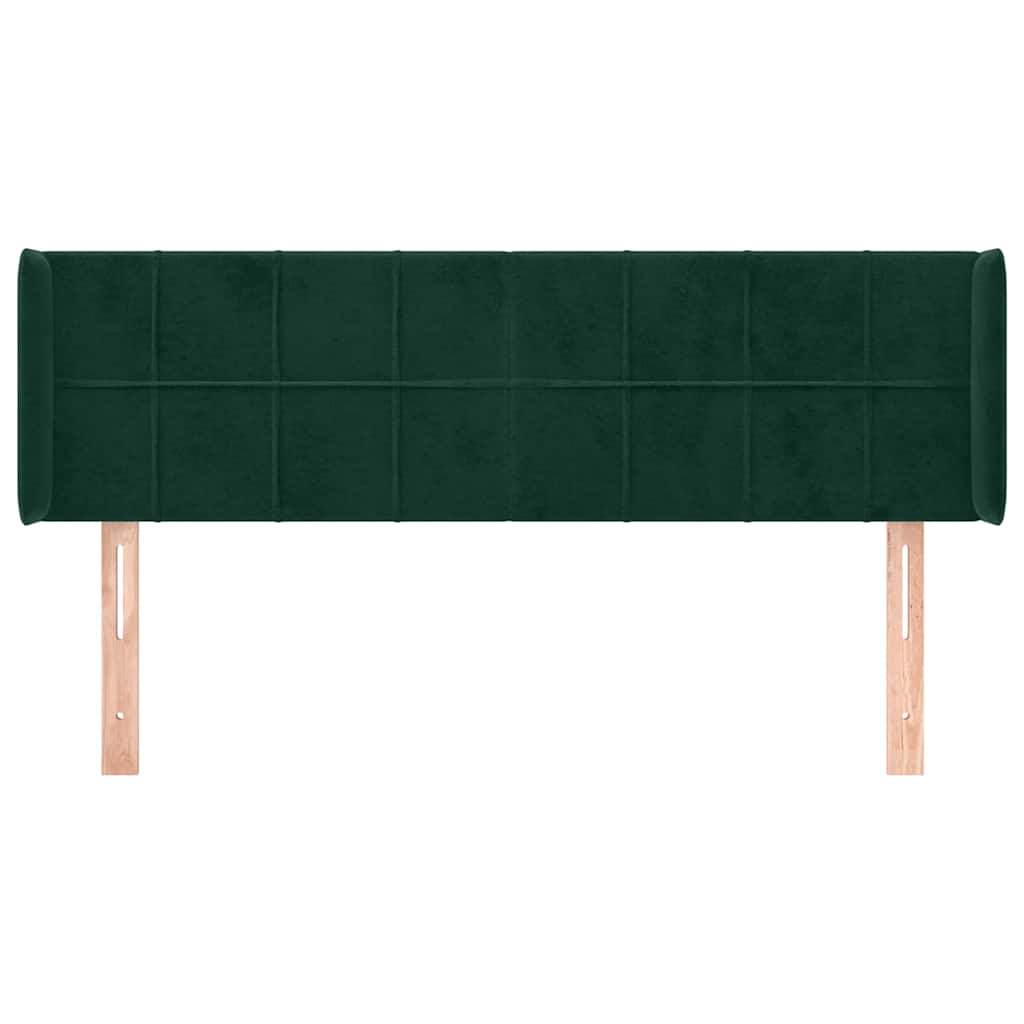 Sötétzöld bársony fejtámla 147x16x78/88 cm 3