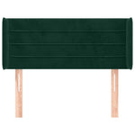 Sötétzöld bársony fejtámla 93x16x78/88 cm 3